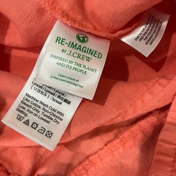 J. Crew Tie-waist Seaside Pant Linen Blend Women’s Small Orange Coral Resort - Picture 5 of 10